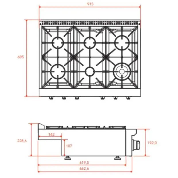 Rangetop Elettromec Professional 36 Polegadas 127V