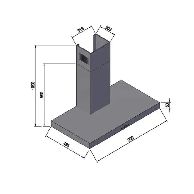 Coifa Crissair de Parede Versatile Scatola 90 CM Inox 127V
