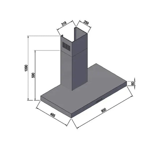 Coifa Crissair de Parede Versatile Scatola 90 CM Inox 127V
