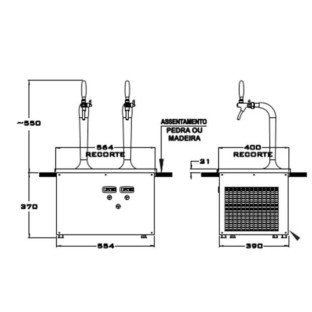 Bartender & Smart Chopeira Cheffer Dual Zone 220V - NAJA-SBK02VD