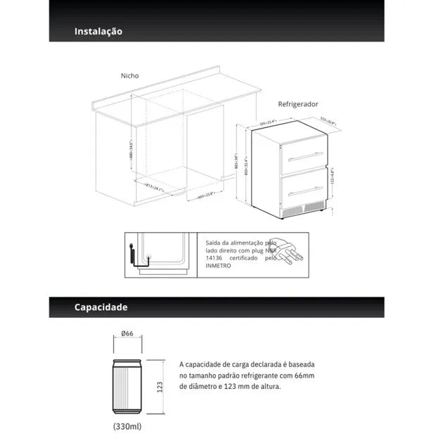 Gaveta Refrigerada Cuisinart Arkton Advanced 145 Litros Inox 220V