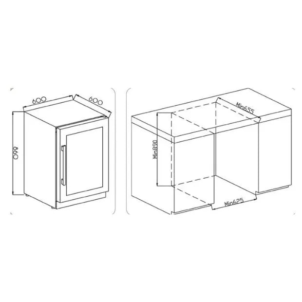 Cervejeira de Embutir Cuisinart Arkton 11 Garrafas e 126 Latas Inox - 220V