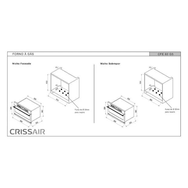 Forno a Gás Crissair 91 Litros - 220v
