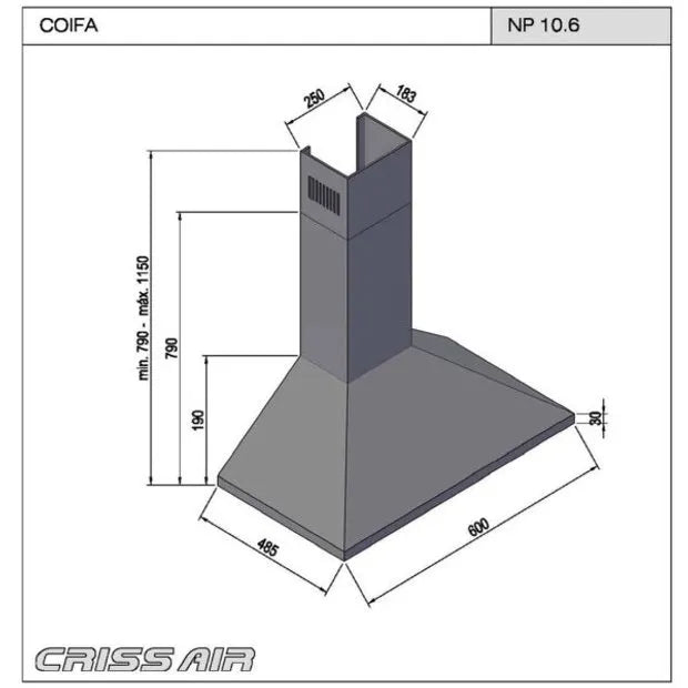 Coifa de Parede Crissair 60cm 110v