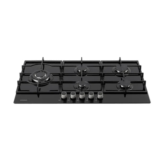 Cooktop a Gás Crissair 5 queimadores Cristal Preto Bivolt