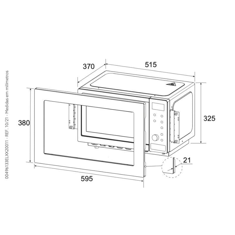Micro-ondas Invita Inox Built-in 25 Litros 220V - I-FMC-25-XX-2XBA