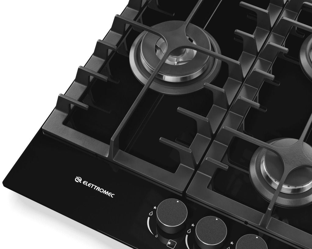 Cooktop Elettromec Vetro 5 Queimadores 70 cm Bivolt - CKG5Q70VT3TNB