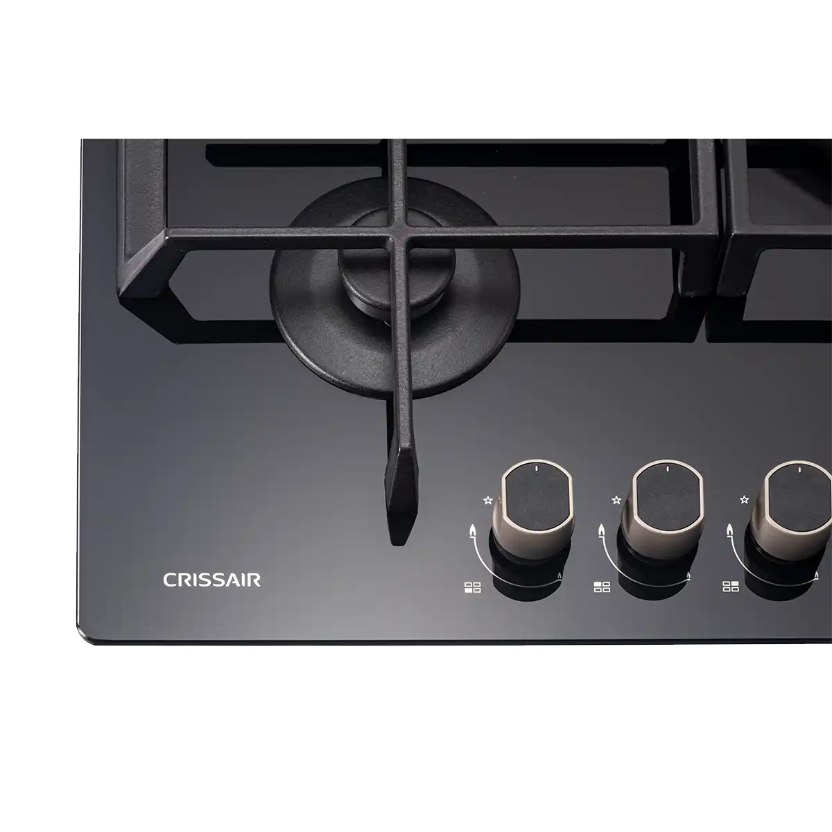 Cooktop a Gás Crissair Crystal 60 All Black 4 Queimadores Bivolt - NCT24G7