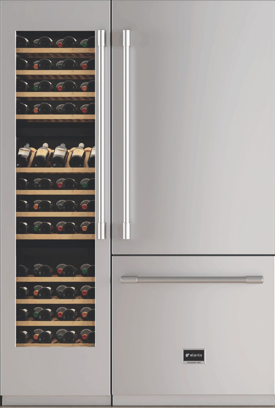 Conjunto Elanto Adega + Refrigerador Embutir em Inox