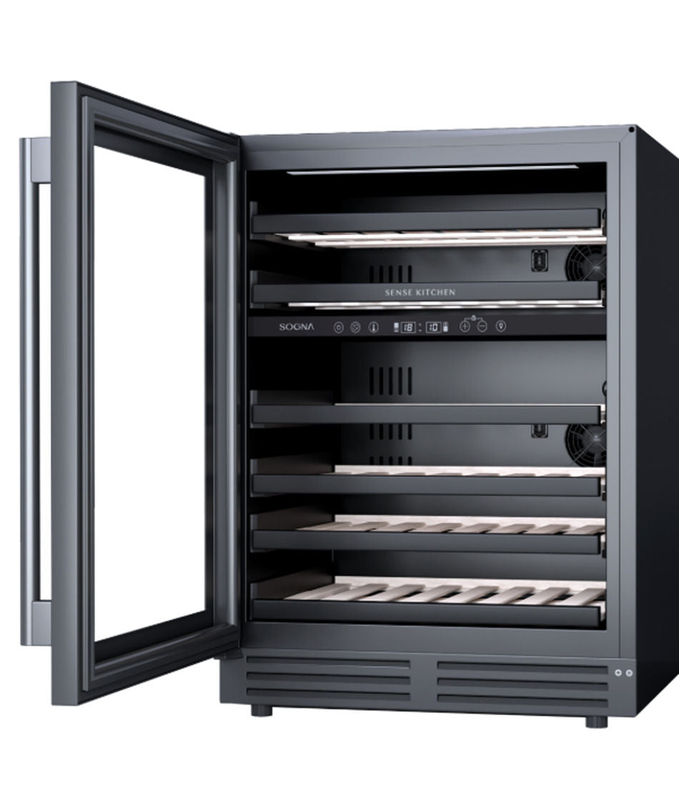 Adega de Vinhos SOGNA Carbon SWC60-BK Dual Zone 46 Garrafas 60cm 220V