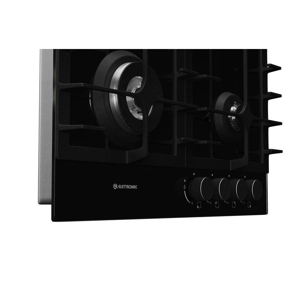 Cooktop Elettromec Vetro 4 Queimadores 60 cm Bivolt - CKG4Q60VT3TNA