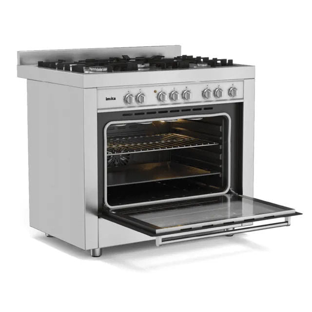 Fogão de Piso Invita Gás/Elétrico I-FGE-5Q-90-XX-2GMA 90cm 220V