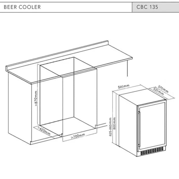 Cervejeira Crissair Inox para 178 Latas 60cm - 220v