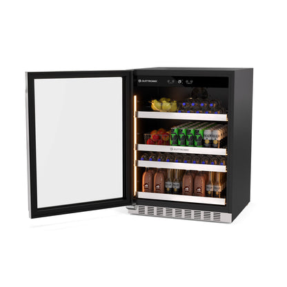 Frigobar Elettromec Inox 145 Litros Built-In Connect 220V Abertura Esquerda - FBBI145XV2VPA