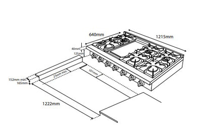 Rangetop Profissional a Gás 6 Queimadores 122 cm CHOOD48 Cookerhood