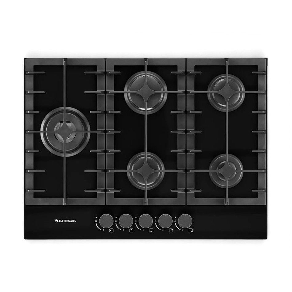 Cooktop Elettromec Vetro 5 Queimadores 70 cm Bivolt - CKG5Q70VT3TNB