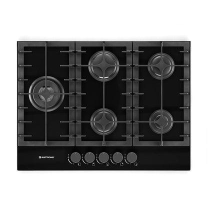 Cooktop Elettromec Vetro 5 Queimadores 70 cm Bivolt - CKG5Q70VT3TNB