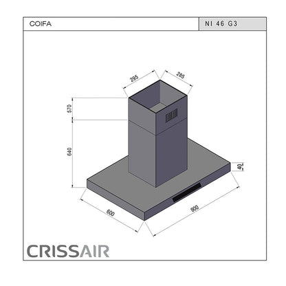 Coifa de Ilha Crissair Slim Isola NI46G3 90cm Inox 127V/220V - 035941/035939