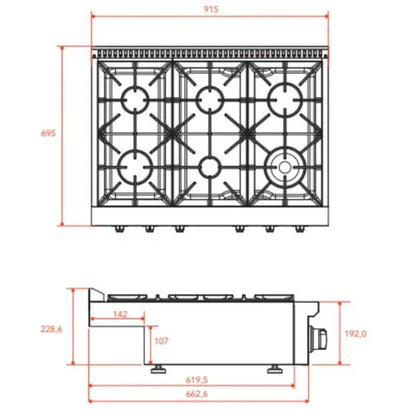 Rangetop Elettromec Professional 36 Polegadas 127V