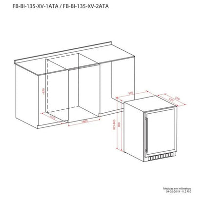 Frigobar Elettromec 135 Litros Built-in Connect 127V - FBBI135XV1ATC