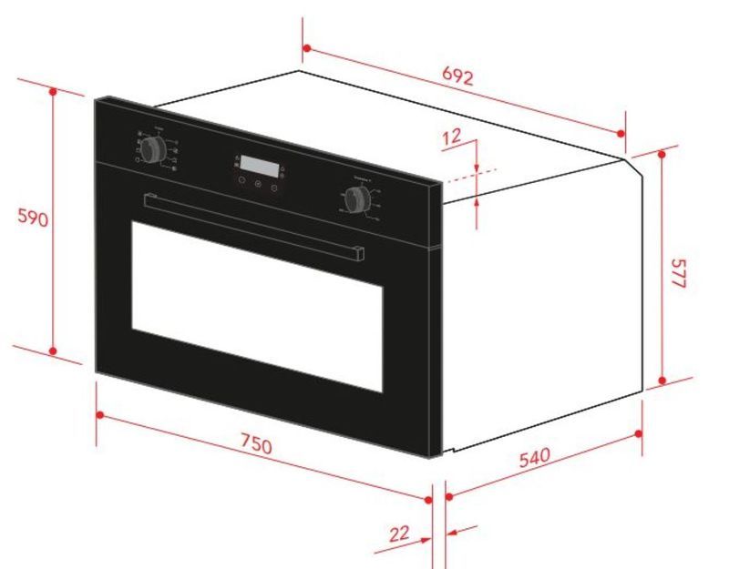 Forno Vetro Multifunção Eletrônico Elettromec 75 cm 220V - FMEL75VT2TNA