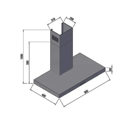 Coifa Crissair de Parede Versatile Scatola 90 CM Inox 127V