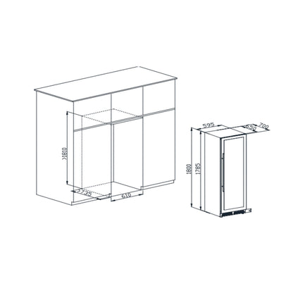 Cervejeira Elanto Nero Argento Single Zone 60cm 630 Latas Porta Direita 220V - LNTBC663SZNAG2R