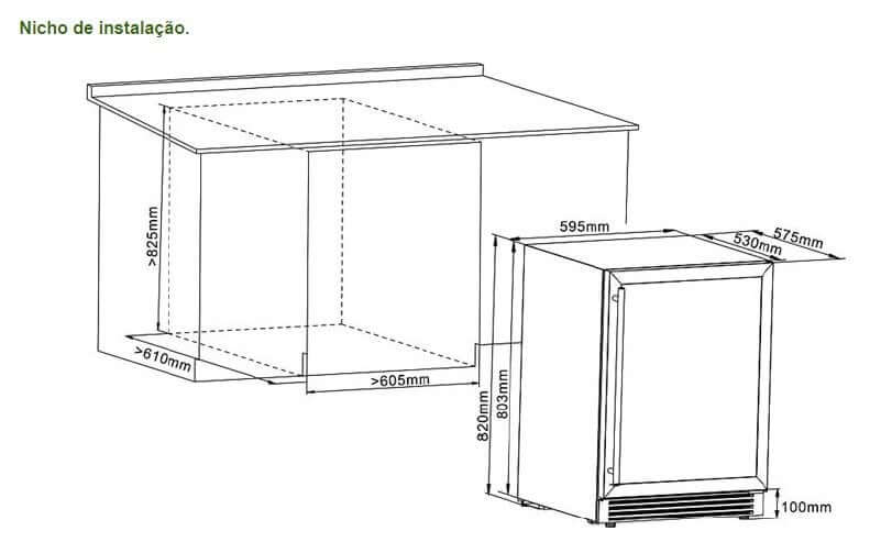 Adega Tecno Professional TR14AVDB 2 Zonas 43 Garrafas 220V Porta Invertida