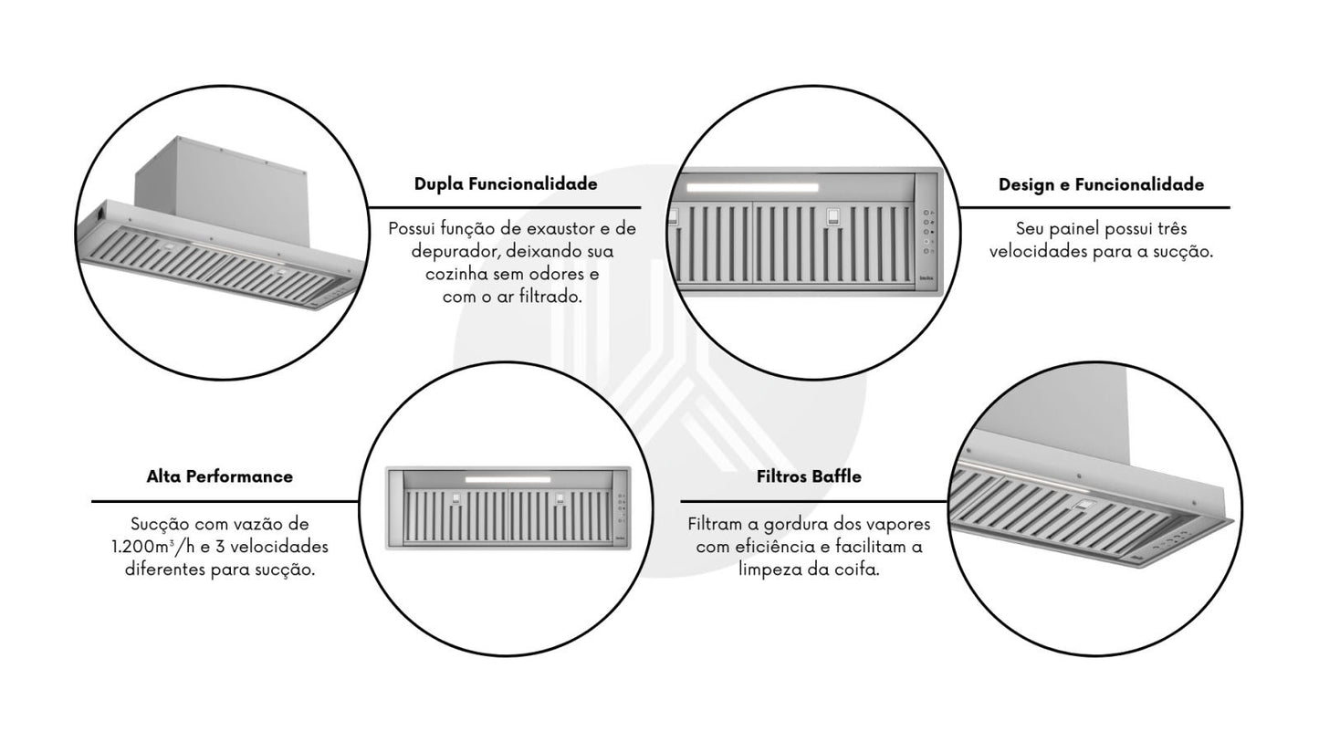Coifa Invita Inox Built-in 90cm 220V - I-CFB-90-XX-2ATA
