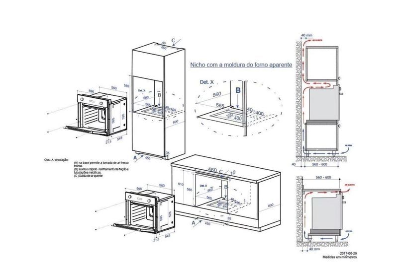 Forno Elettromec Luce Multifunção Eletrônico 60 cm 68 L 220V - FMEL60LC2TNA