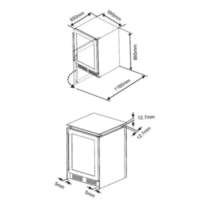 Frigobar de Bebidas Gorenje GBL-14W1ANQRIA 152L 140 Latas Inox 127V