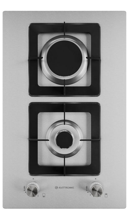 Dominó Elettromec Quadratto Gás 2 Queimadores 30 cm Bivolt - DG2Q30XQ3ZEA