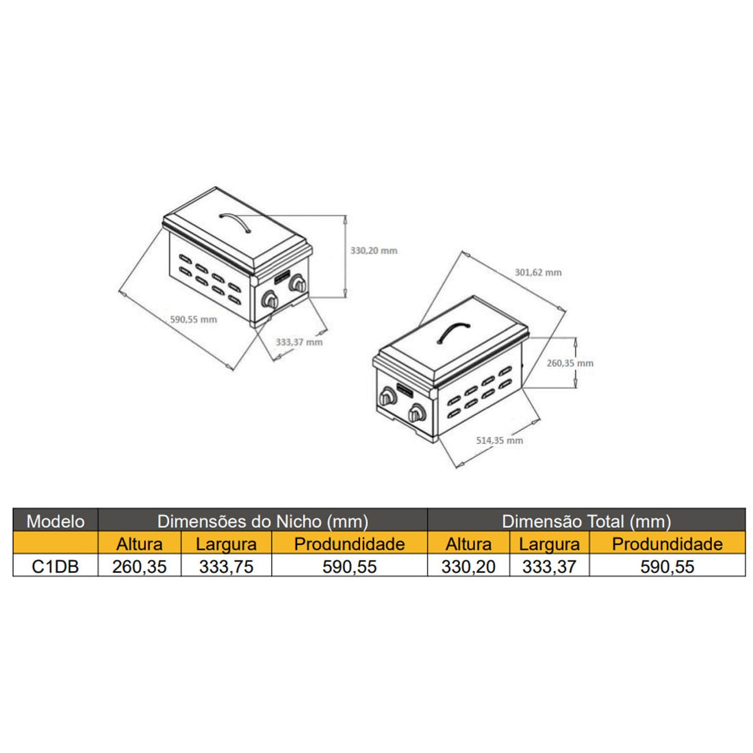 Queimador Lateral Duplo a Gás Coyote C1DB-LP GLP 30.000 BTU