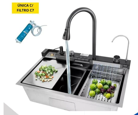 CUBA BOX CENTER INOX COZINHA GOURMET AUTOMÁTICA MULTIFUNCIONAL DIGITAL 75X46X22CM