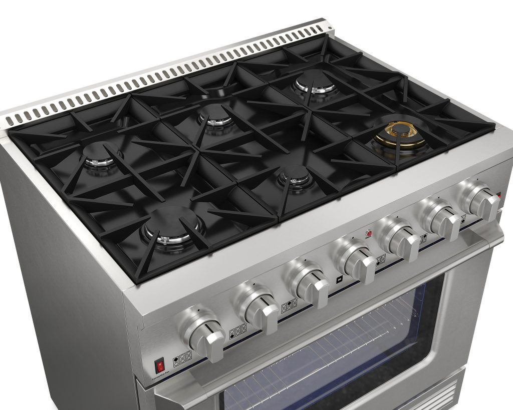 Fogão Elettromec Professional Inox Gás/Gás 36 Polegadas 127L 127V - FGG6Q36XP1SGA