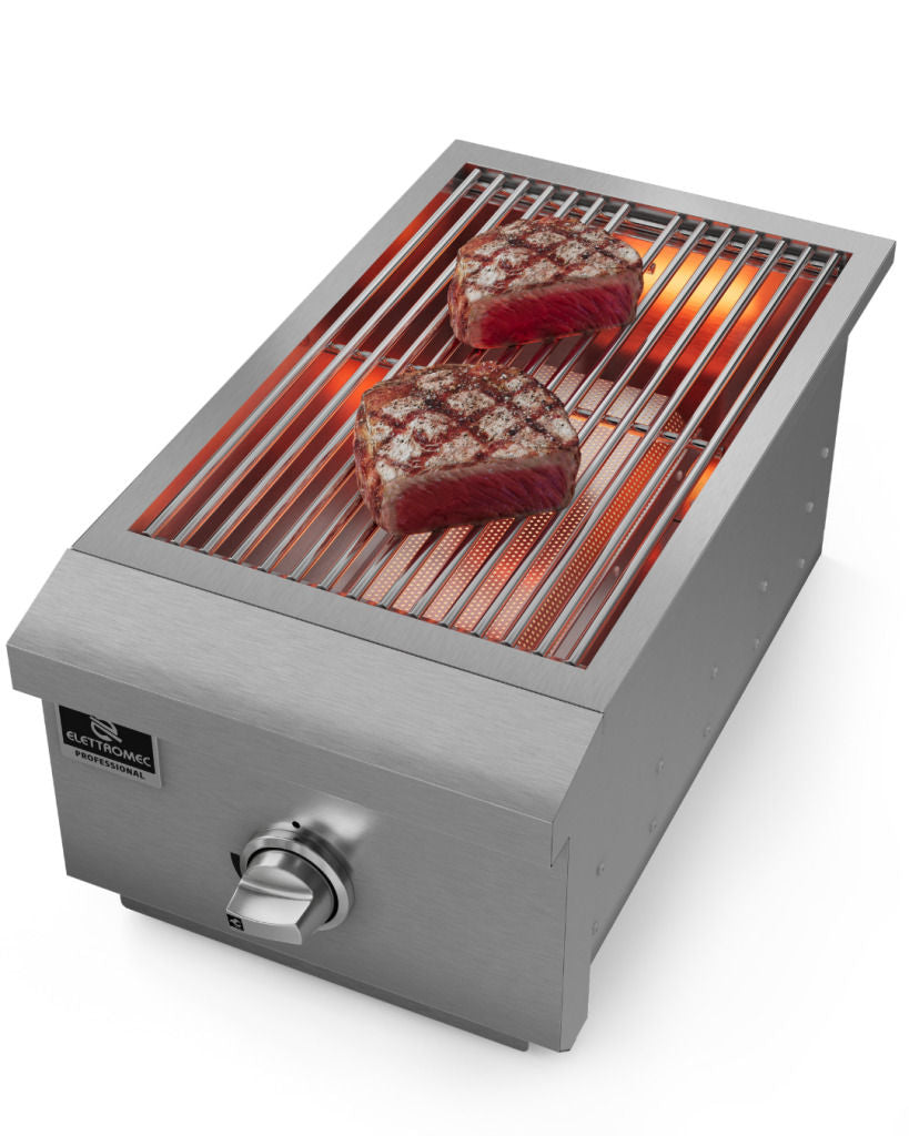 Dominó Elettromec Professional Infrared Churrasqueira 40 cm - DBQIR40XPNHUB