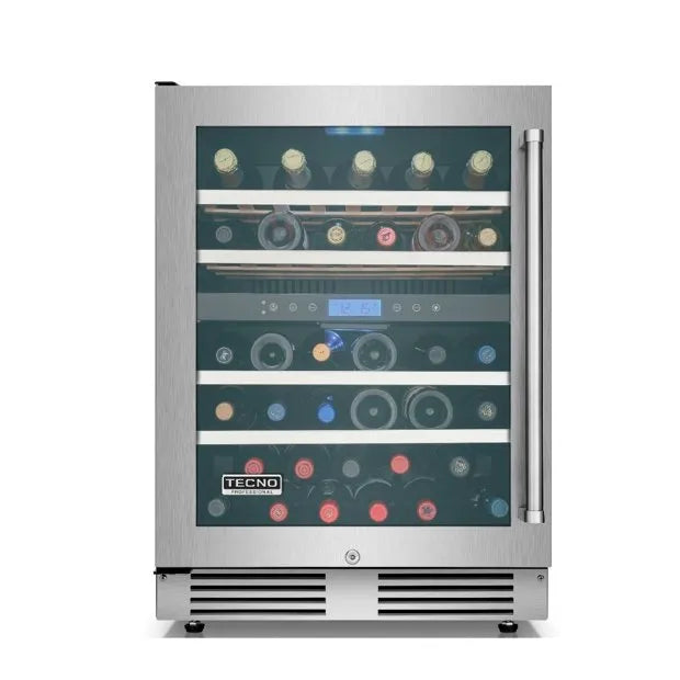Adega Tecno Professional 2 Zonas 43 garrafas 220v Porta Invertida