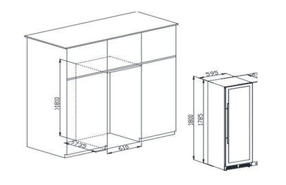 Adega de Vinhos Elanto Professionale Triple Zone 60cm 160 Garrafas 220V - LNTWC665TZPROX2