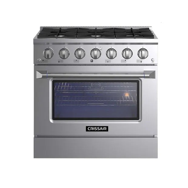 Fogão Inox Crissair Freestanding Profissional Austin 6 Queimadores e Forno Elétrico 90 CM 220V