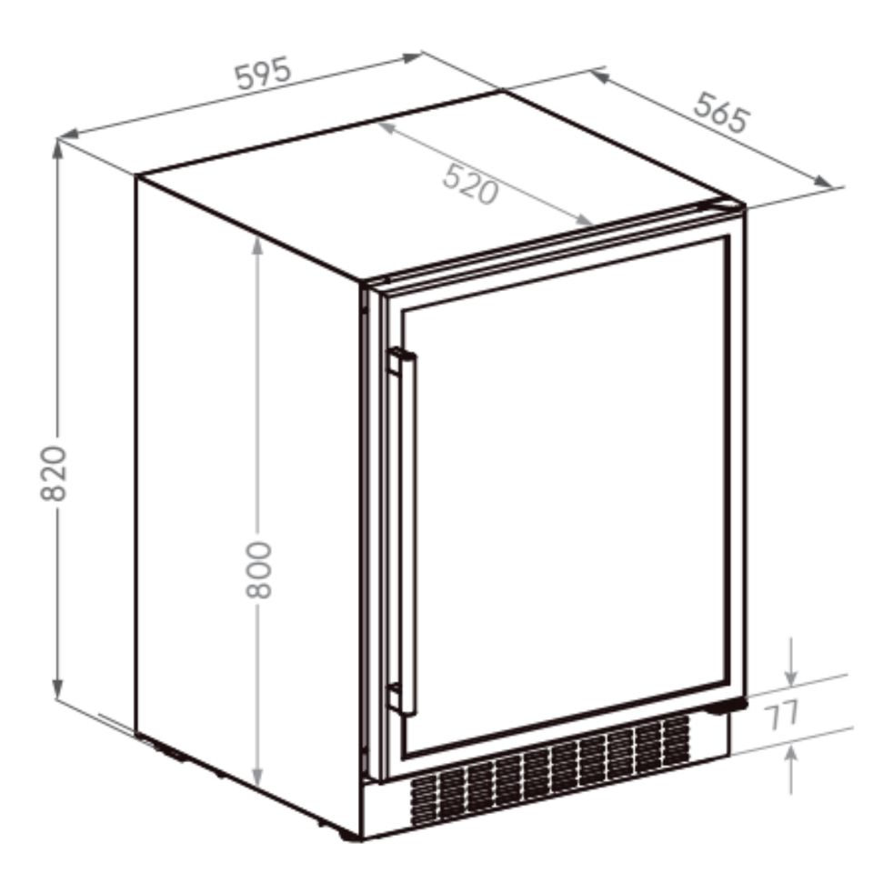 Frigobar Elettromec Inox 145 Litros Built-In Connect 220V Abertura Esquerda - FBBI145XV2VPA
