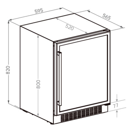 Frigobar Elettromec Inox 145 Litros Built-In Connect 220V Abertura Esquerda - FBBI145XV2VPA
