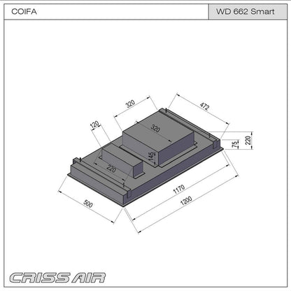 Coifa de Teto Crissair Roof Plane Signature 120cm 220V - WD662