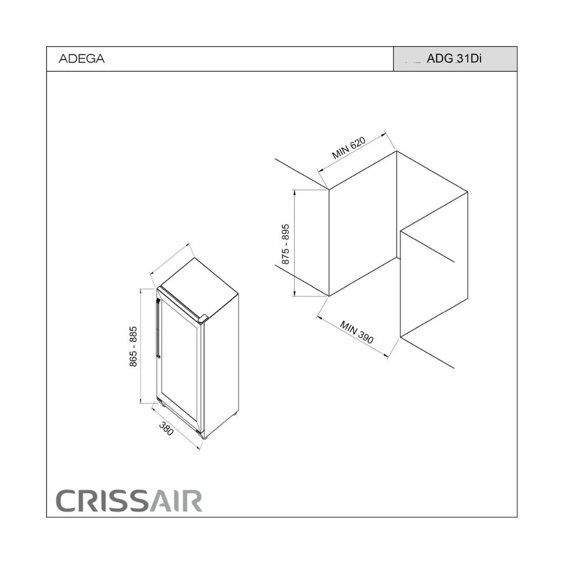 Adega Duo Crissair Signature 31Di 31 Garrafas 82L 220V - 71964