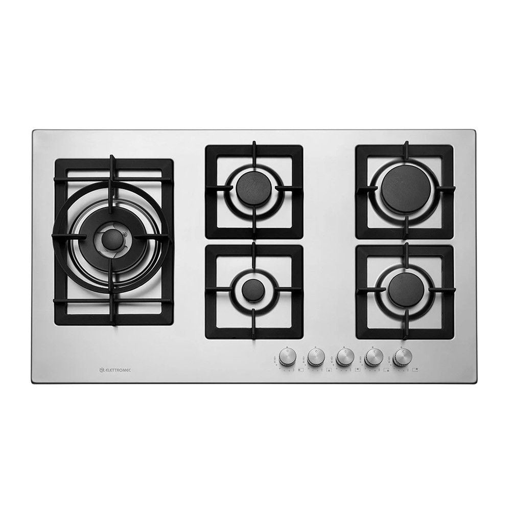 Cooktop Elettromec Quadratto Gás 5 Queimadores 90 cm Bivolt - CKG5Q90XQ3ZEA