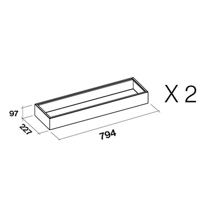 Kit de 2 Bandejas de Aço Inoxidável Falmec para Coifa Spazio 180 cm - KACL744IF