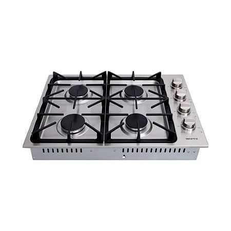 Cooktop a Gás Benmax Semi-Profissional 77cm Inox 4 Queimadores 127V - CTOP04B77SA