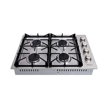 Cooktop a Gás Benmax Semi-Profissional 77cm Inox 4 Queimadores 127V - CTOP04B77SA