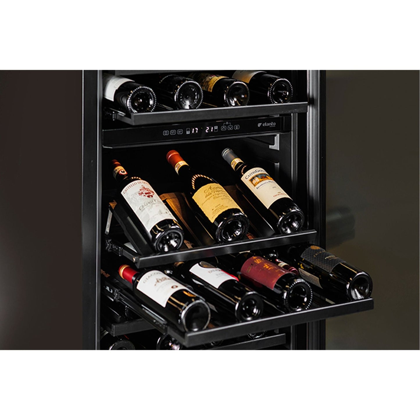 Adega de Vinhos Elanto Nero Argento Triple Zone 160 Garrafas 60 cm 220V - LNTWC665TZNAG2