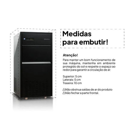 Máquina de Gelo Benmax Super Ice 50/13 Kg Black 220V - BMGX50-13B