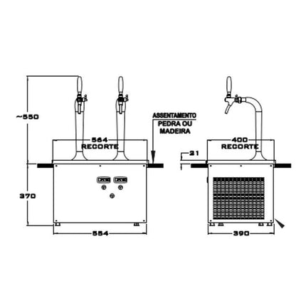 Bartender & Smart Chopeira Cheffer Dual Zone 220V - NAJA-SBK02VD